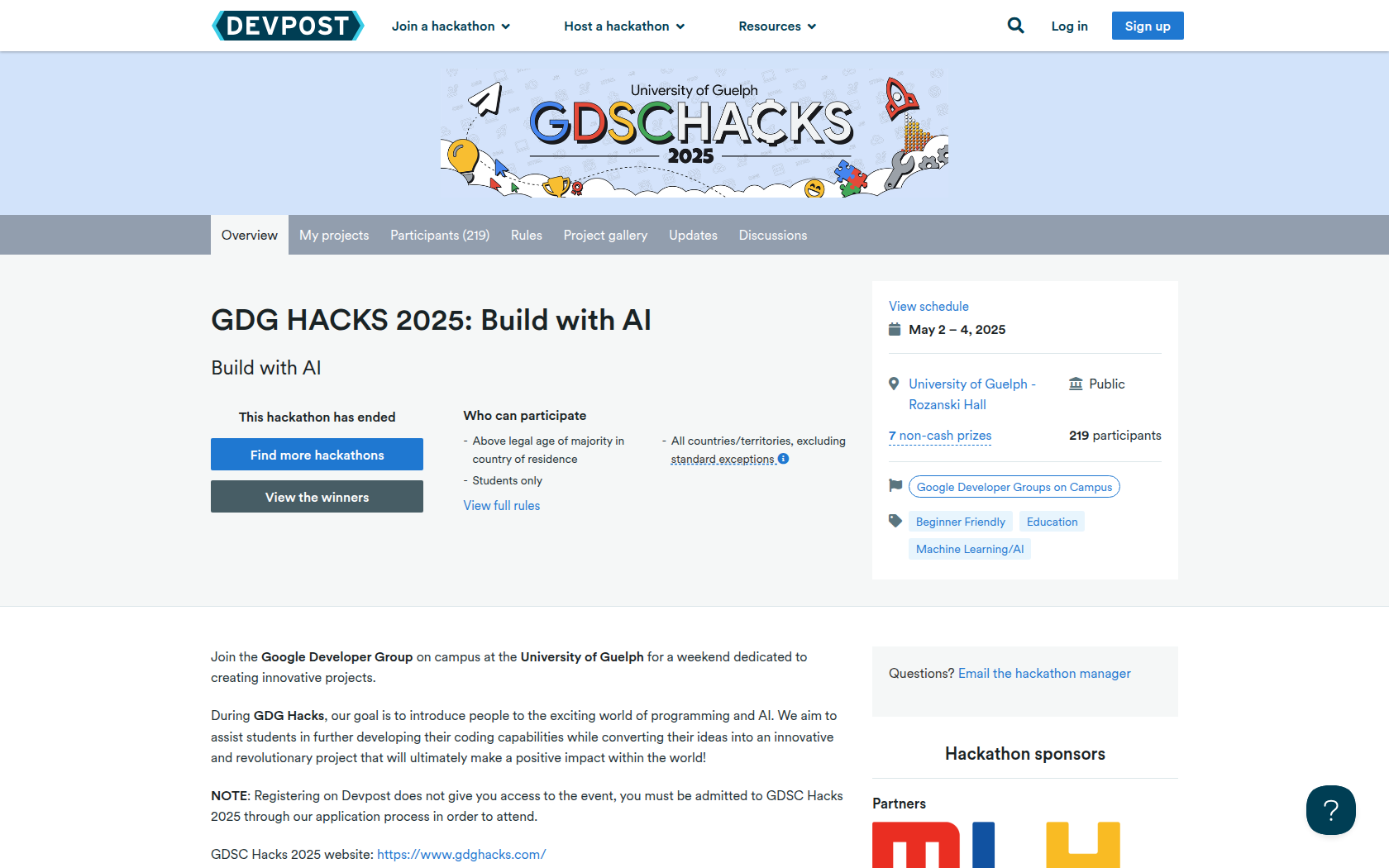 GDG HACKS 2025: Build with AI - Tenders - Startup Networks