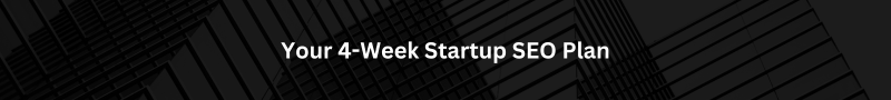 Your 4-week startup seo plan