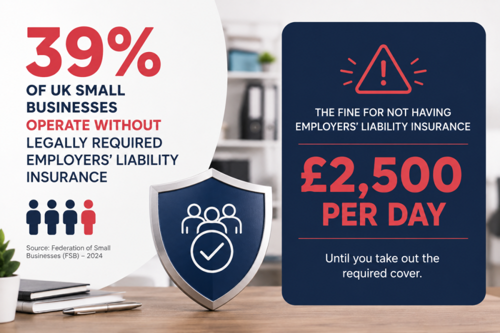 employers liability insurance UK statistics 39 percent small businesses uninsured 2026