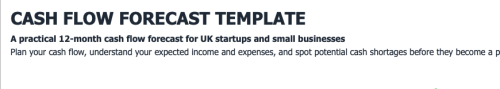 Cash Flow Forecast Template